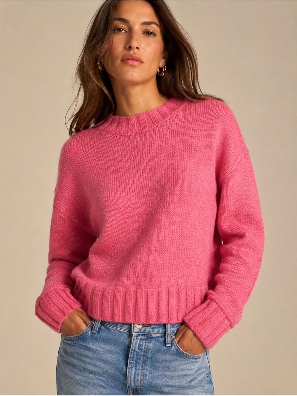J. Crew Women's Wide Rib Crew Neck Sweater